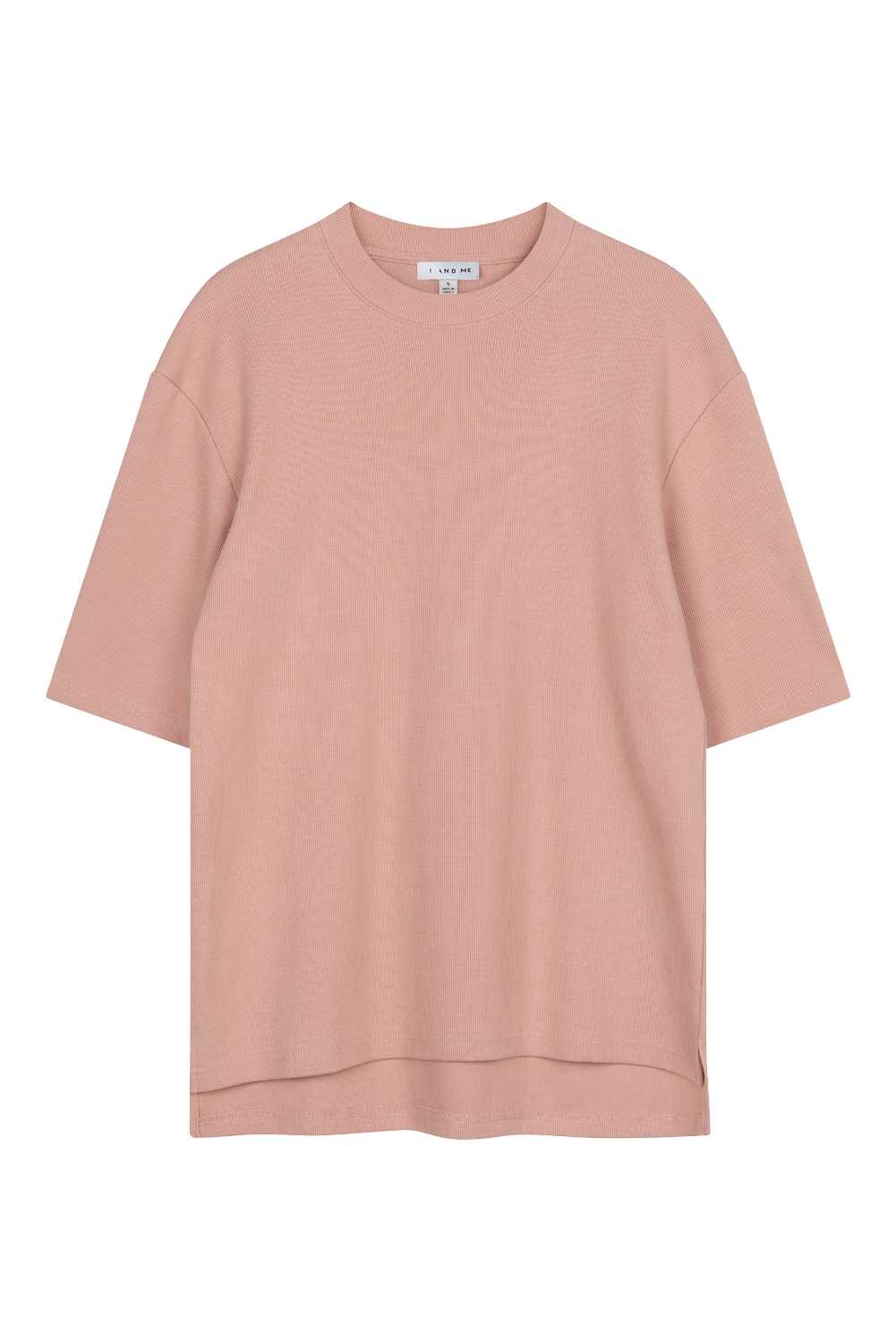 Organic Ribbed Essential T Shirt Dusty Pink