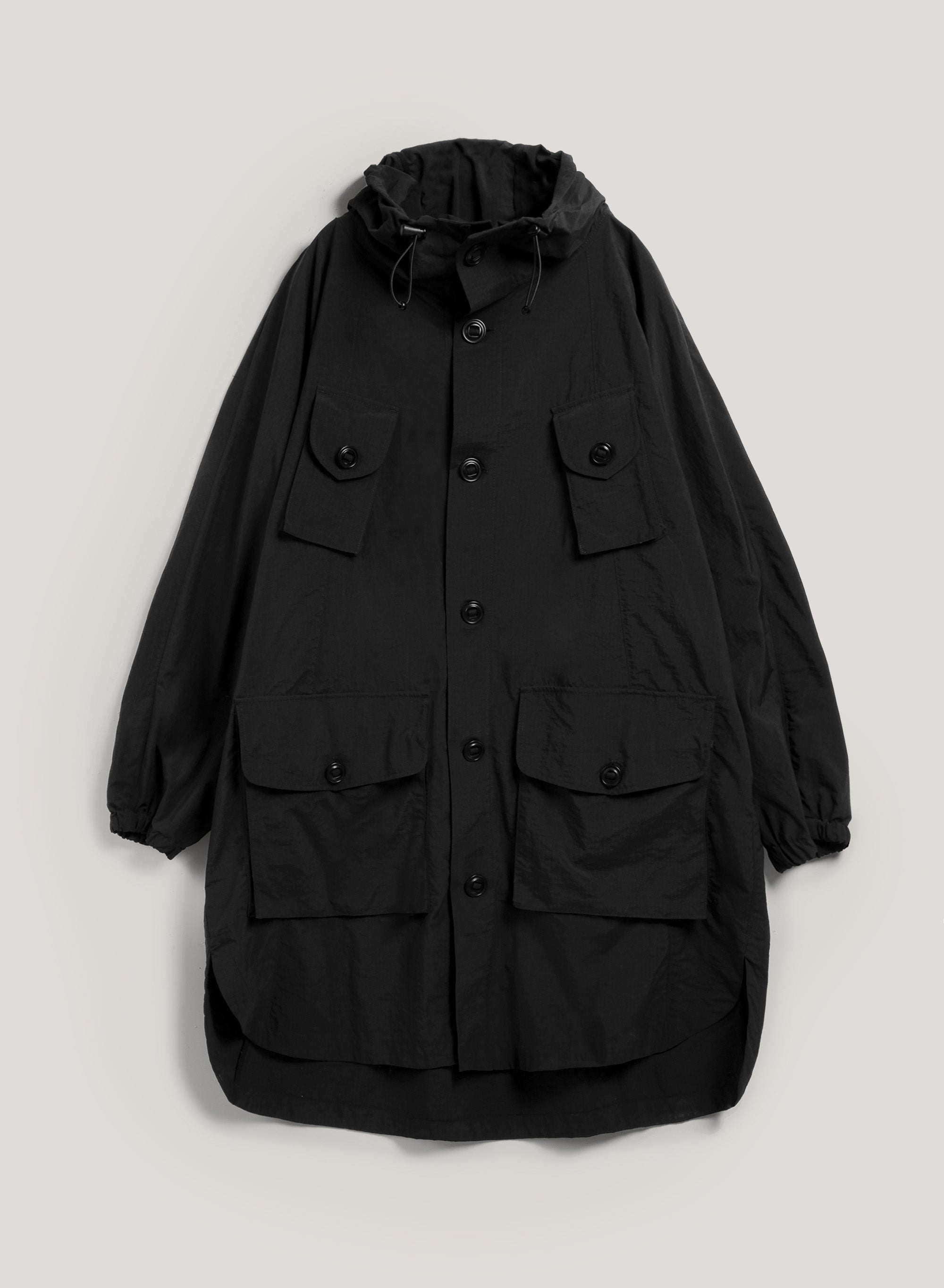 Pala Poncho Hooded Coat Black