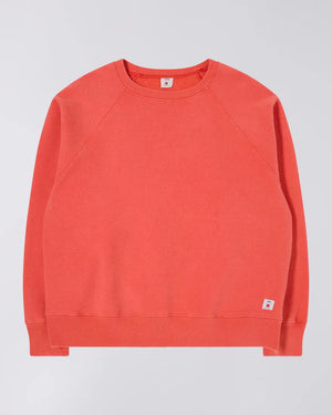 Raglan-Sleeve Crewneck Sweatshirt Red