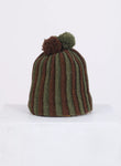 British Lambswool Stripe Pleat Hat Tobacco/Dark Apple