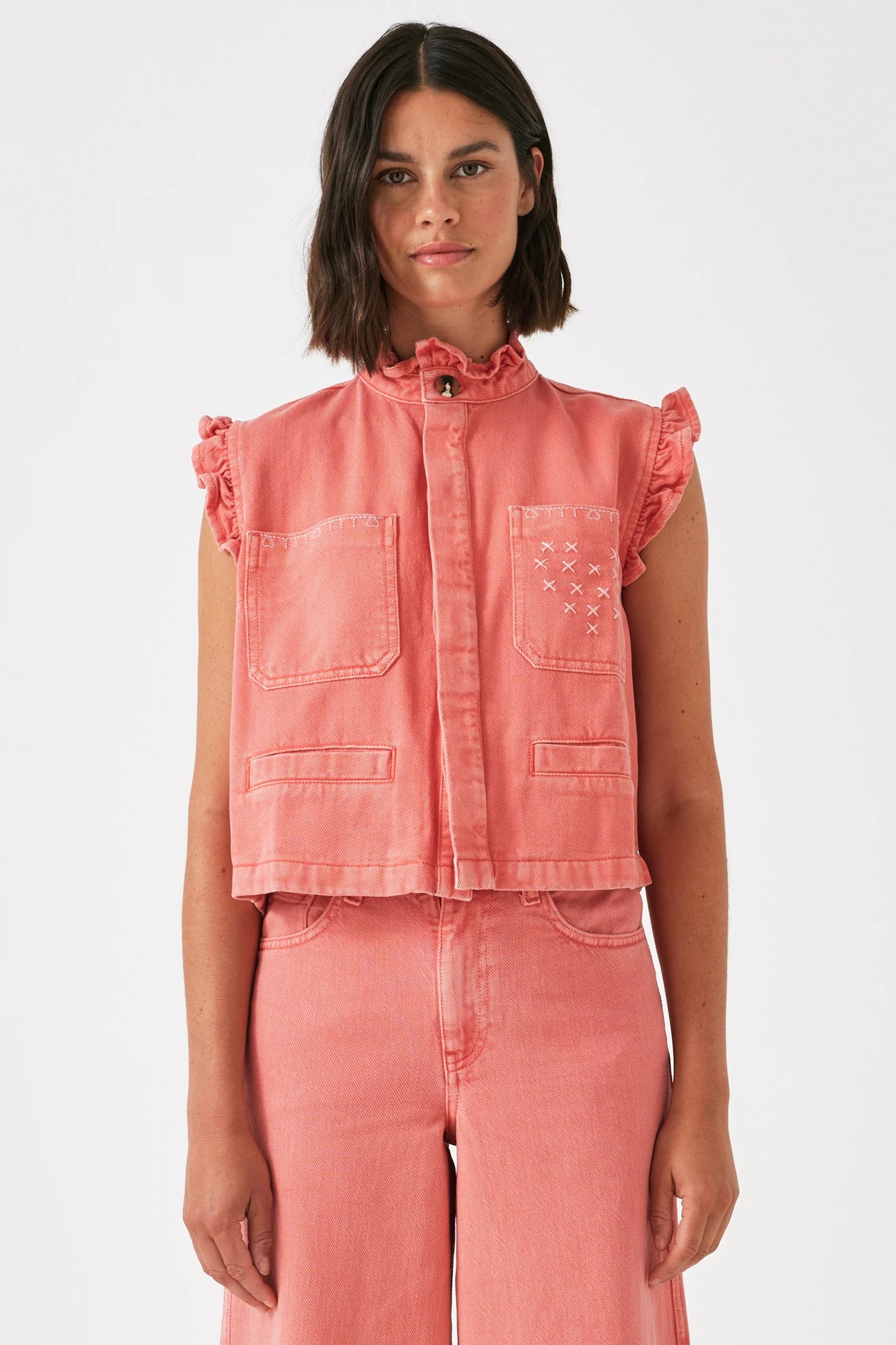 Dear Pablo Waistcoat in Mineral Red