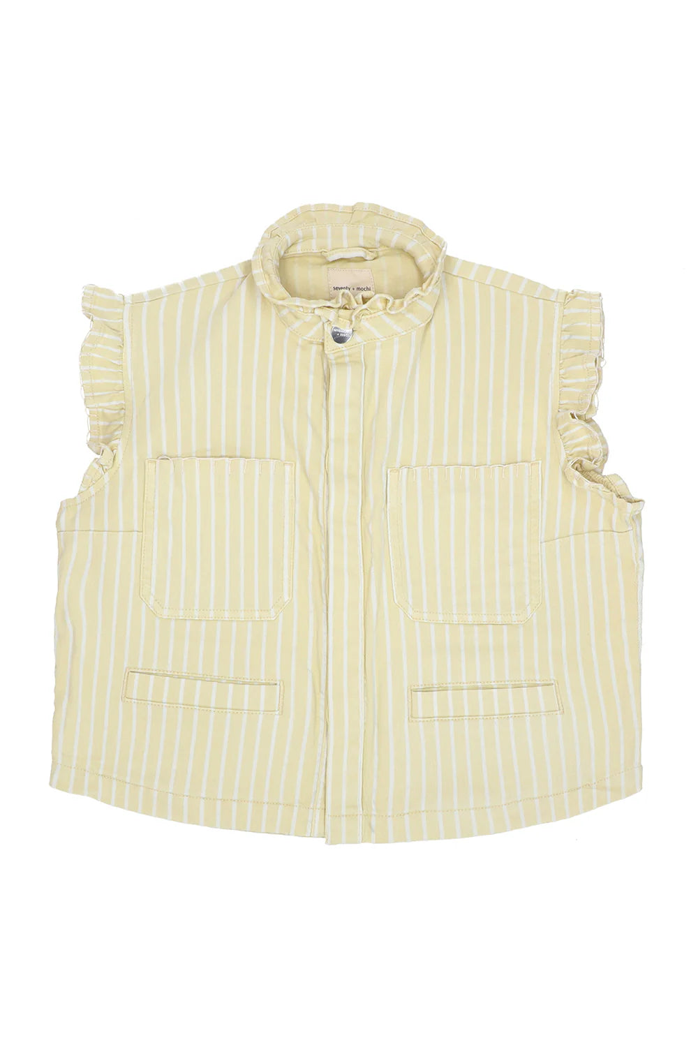 Pablo Waistcoat in Buttermilk Wide Stripe