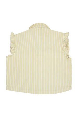 Pablo Waistcoat in Buttermilk Wide Stripe