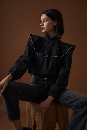 Victoria Blouse in Washed Black