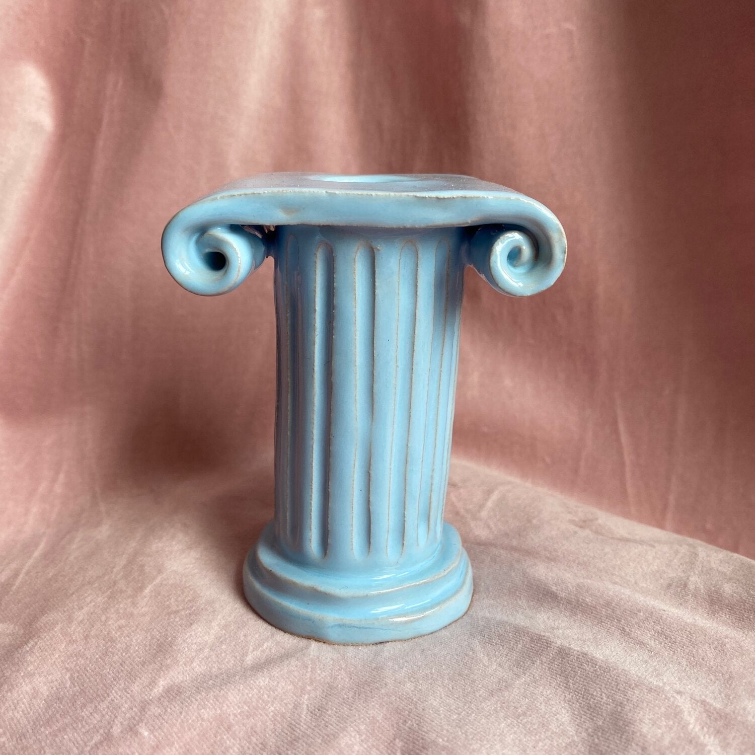 Column Of Strength Candle Holder - Sky Blue