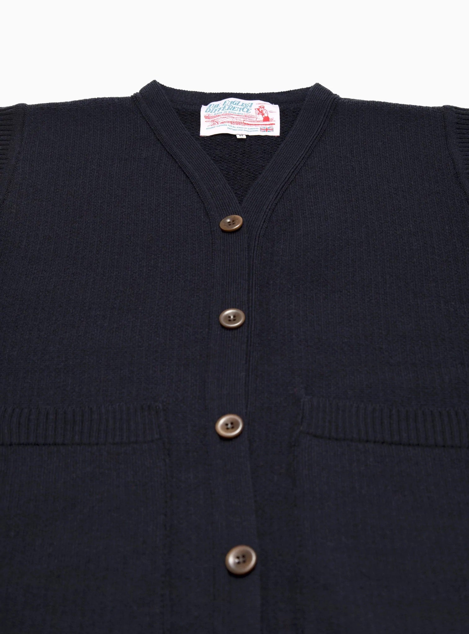 Merino Wool Button Vest Navy