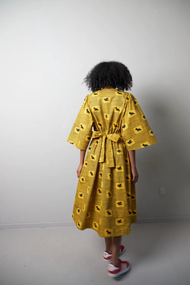 Pre-owned Isabel Dress Burned Yellow