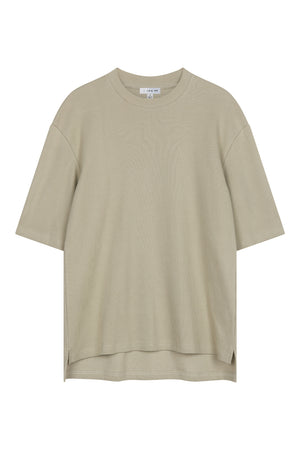 Organic Ribbed Essential T Shirt Putty