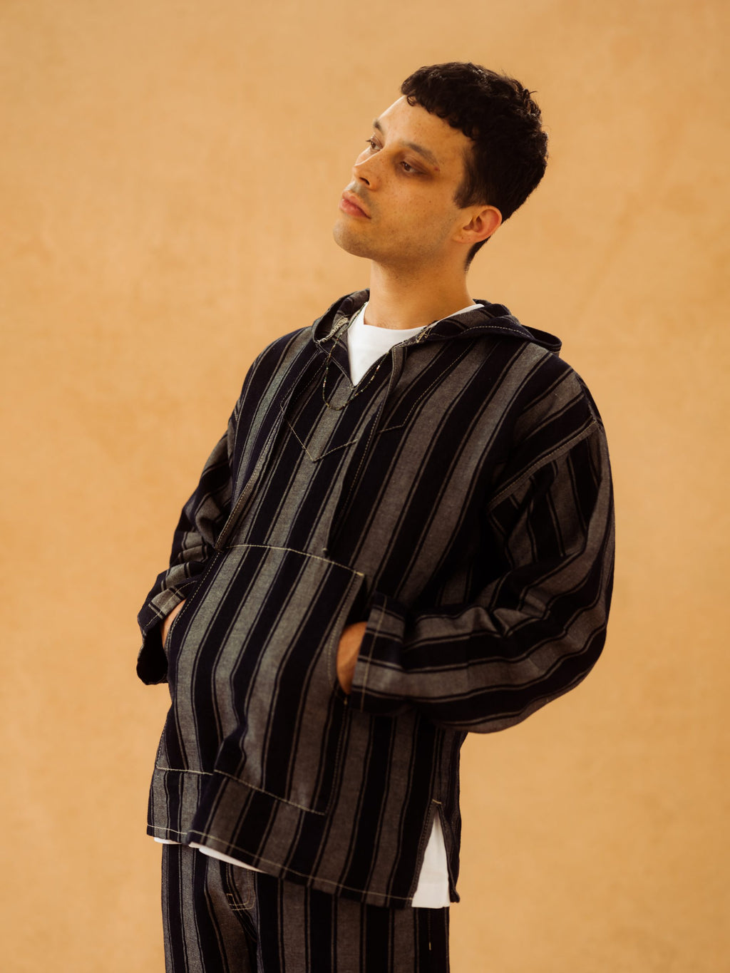 Japanese Woven Striped Hoody